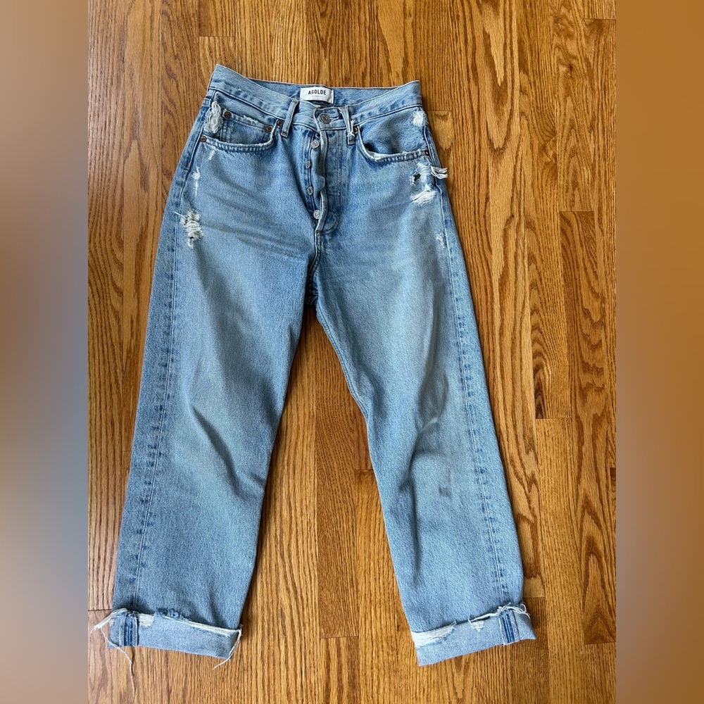 Agolde Blue Boyfriend Jeans Cropped